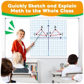 PraxiKidy Giant Magnetic XY Coordinate Graph Grid Paper,26" x 26" Dry Erase Chart Paper for Whiteboard Homeschool Teacher Must Haves,Math Classroom Teaching Supplies Math Manipulatives