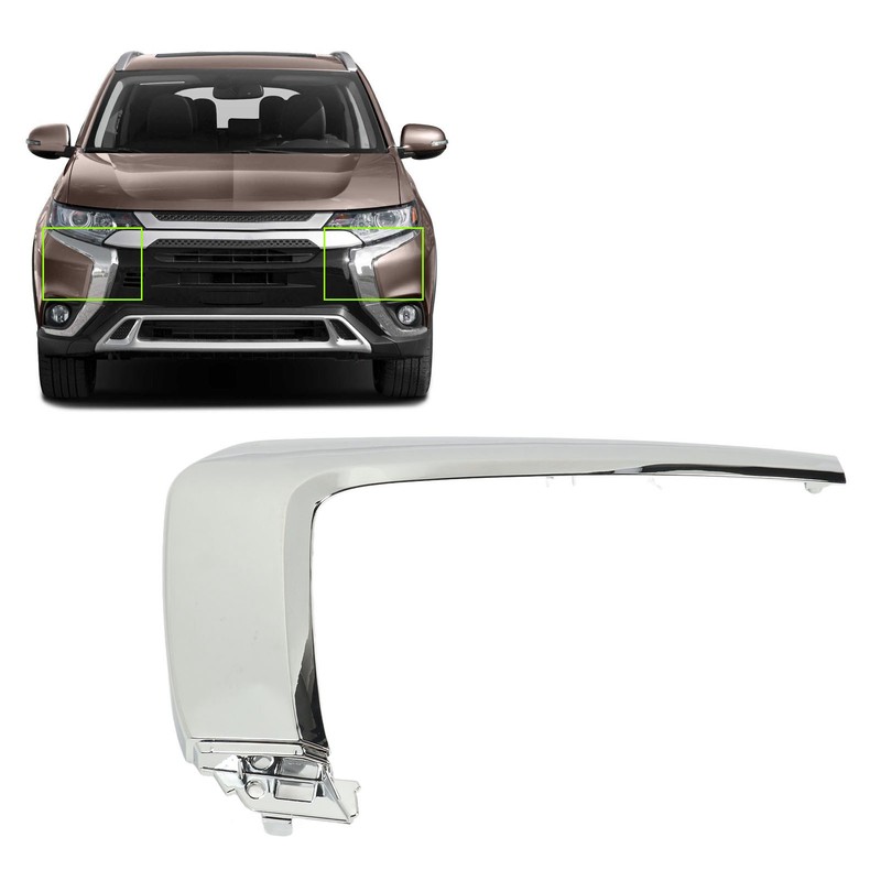 Front Bumper Middle Molding Trim ABS Chrome Replacement for Mitsubishi