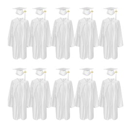 MyGradDay 10 set Shiny Kindergarten & Preschool Graduation Gown Cap Tassel 2025 Charm