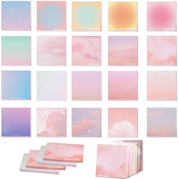 1000pcs Sticky Note Pads, BetterJonny 3.15 x 3.15 Inches Watercolor
