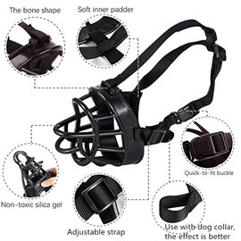 Umisun Basket Dog Muzzles-Soft Adjustable Breathable Mask Anti Biting Chewing Barking Training Dog Muzzle for Small Medium Large Dogs
