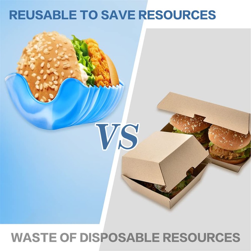 LOGRRMTH 2Pcs Retractable Burger Fixed Box Adjustable Hamburger Holders Reusable