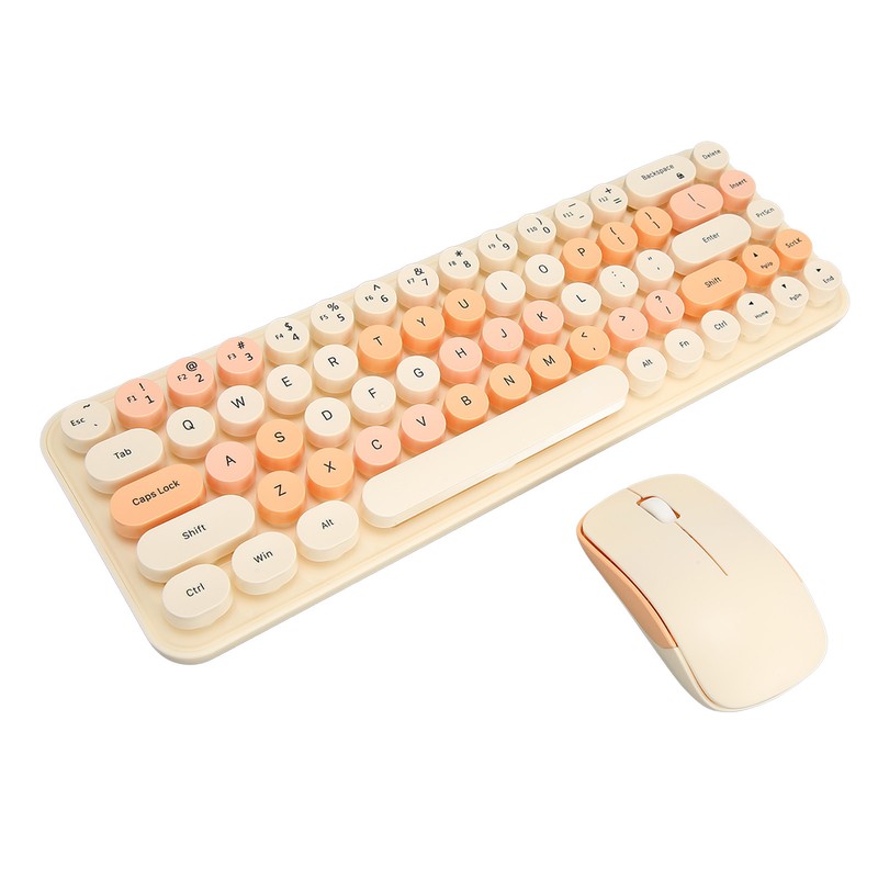 USB Keyboard Mouse 2.4G Wireless 68 Keys Low Consumption Retro