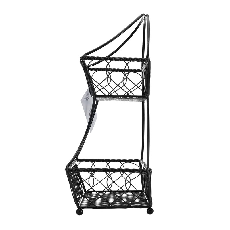 Gourmet Basics by Mikasa Loop and Lattice 2-Tier Flatback Metal