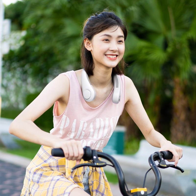 JISULIFE Neck Fan Portable, Personal Wearable Fan with Battery Rechargeable,