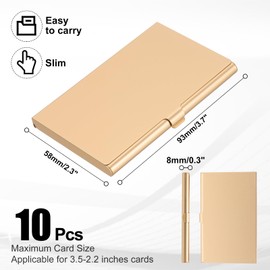 PATIKIL Business Card Holder, 10Pcs Aluminum Metal Card Case Professional Pocket Card Holder for Name Card Credit Card, Golden