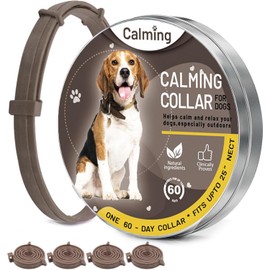 4PCS Collares Calmantes para Perros, Collar calmante Impermeables Ajustables，Reduce Ansiedad y Estrés del Perro y Gato (70cm) (Brown)