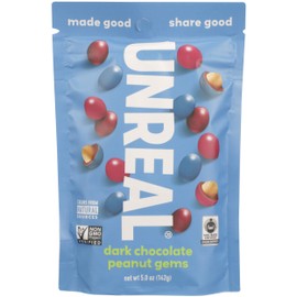 Unreal Dark Chocolate Peanuts Gems, 6 oz