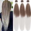 Ombre Ash Brown Braiding Hair Extensions Synthetic Hair For Braiding