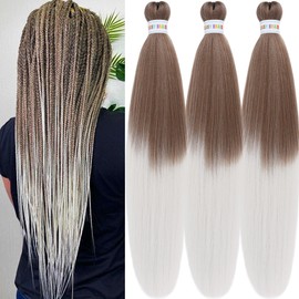 Ombre Ash Brown Braiding Hair Extensions Synthetic Hair For Braiding