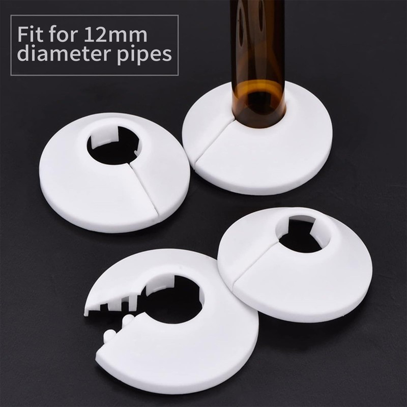 NHALESBG 10pcs Radiator Pipe Covers White, Plastic Pipe Boxing Covers
