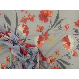 10 Yard Lot Powernet Stretch Mesh Nylon Spandex Sheer Printed Blue Red Orange Floral Z401