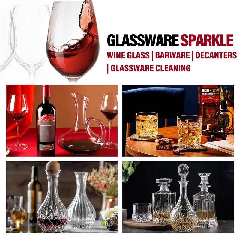 Wine Glass Cleaner and Crystal Cleaning Liquid, Effectively Removers Odors,