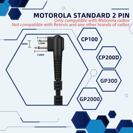 Covert Air Tube Earpiece Compatible with Motorola Walkie Talkie, Big PTT, Compatible with Motorola CP185 CP200 CP200d GP300 GP2000 BRP40 Two Way Radio, Security 2 Way Radio Earpiece with Mic(1 Pack)