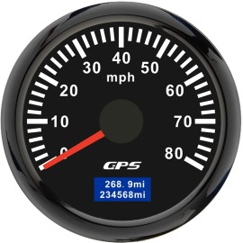 MAIMEIMI 2" 52mm GPS Speedometer Odometer Gauge 80MPH 7Colors LED For Car Boat Motorcycle