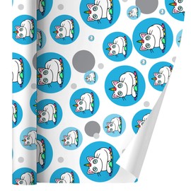 GRAPHICS & MORE Unicorn Cat with Rainbow Mouse Toys Gift Wrap Wrapping Paper Roll