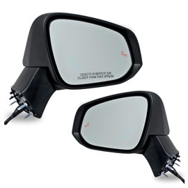 Spieg TO1320384 TO1320388 Pair Side Mirror Set for 2019-2024 Toyota Rav4 | Pair Side View Mirror Assembly Power Adj Heated Blind Spot Monitor Turn Signal Light | Paint to Match White 8 Pins