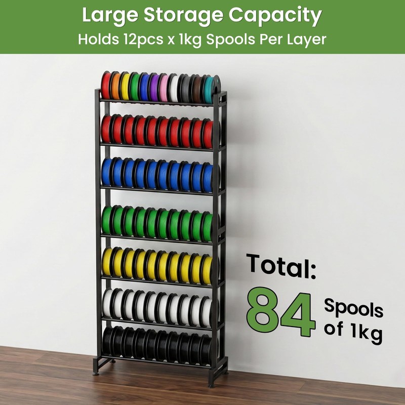 3D Printer Filament Rack, 7-Tier Heavy Duty Filament Storage Shelf,