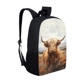 Highland Scottish Cow School Backpack For Girls Boys Kids,Lightweight Elementary Student Bookbag Perfect for Back to School