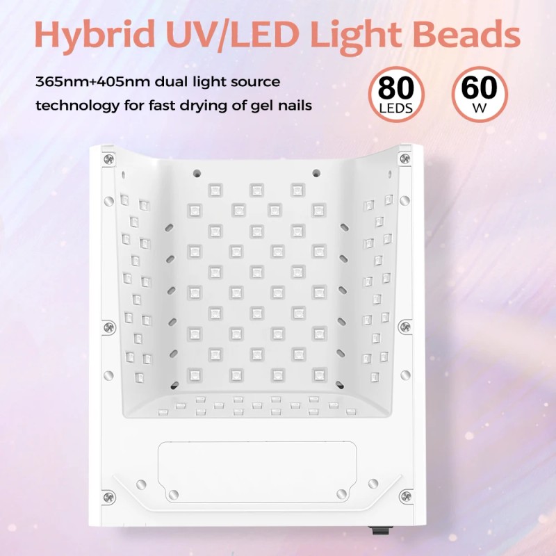 UV LED Nail Lamp 60W Portable Nail Dryer 4 Timer