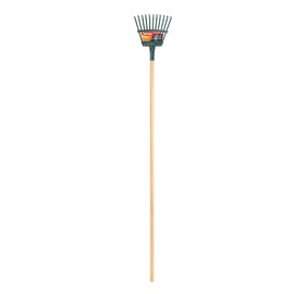Superflex 54-Inch Wood Handled Poly Leaf Rake with 8-Inch Head for Raking Small Spaces