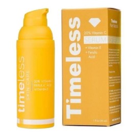 Suero Vitamina C 20% + Ácido Ferúlico + Vitamina E TIMELESS SKIN CARE - Antioxidante Aumenta Producción de Colágeno Para todo tipo de Pieles 30ml