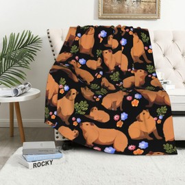 Capybara Blanket Capybara Gifts for Girls Boys Soft Throw Blanket 40x50 Inches Fleece Blanket Comfy Capybara Plush Blanket Flannel Blanket Couch Sofa Blanket Birthday Gifts for Women Men Kids,Black