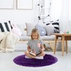 sourcing map Faux Fur Sheepskin Area Rug, Round Fluffy Indoor