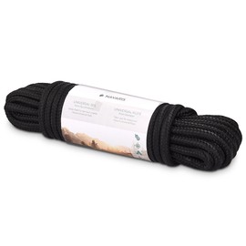 Navaris all-purpose rope survival outdoor rope – 15 m German army rope – fishing sport tent boat sport hiking – various Colours: no climbing rope., black