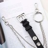 White Fang BT202 Leather Belt, Stylish, Chain, Key Ring, Carabiner,