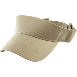 KBETHOS Sun Visor Hat Plain Cotton Adjustable Summer Golf Cap for Men Women, Khaki