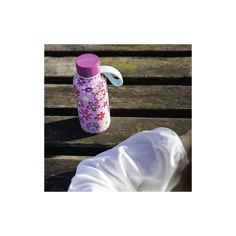 Quokka Kids Solid Flowers Thermal Bottle with Stainless Steel Hanger