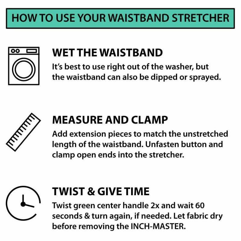 Inch-Master Waist Band Pants Stretcher for Tight Jeans Shorts Great