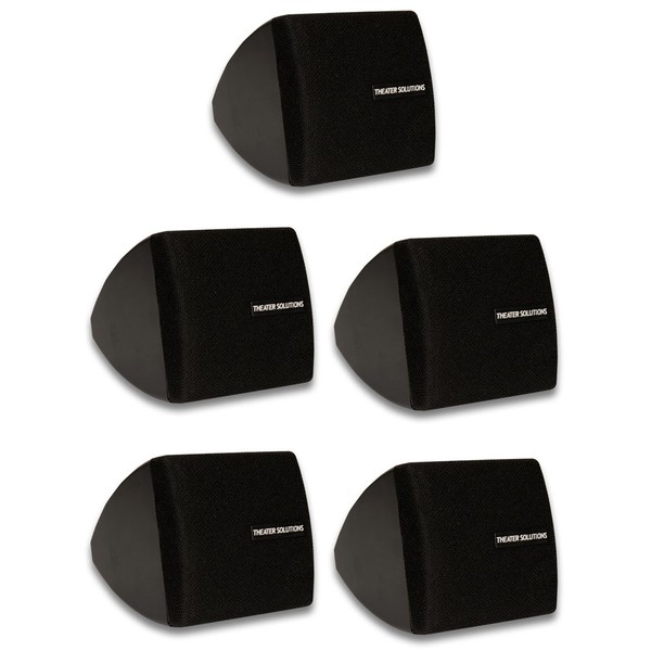 Theater Solutions TS30B Mountable Indoor Speakers Black Bookshelf 5 Piece