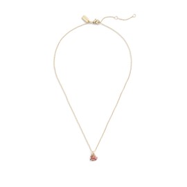 COACH Womens Pavé Heart Pendant Necklace
