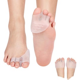 Separadores De Dedos Del Pie De Gel(2 Pares), 3 Hoyos Separador De Dedo Del Pie, 5 Hoyos Gel Separadores Alisadores, Para Dedo En Martillo, Alivio Del Dolor, Juanete