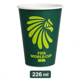 Vasos Desechables Mundial Fútbol 2026 Pack de 2 (20 Piezas) Vasos de Papel 266 ml Decoración Fiesta Futbolera para Eventos, Restaurante y Negocio