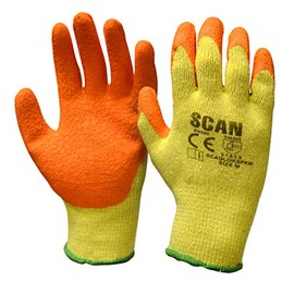 Scan Knit Shell Latex Palm Gloves - One Pair, Large (Size 9)