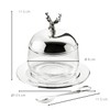 EDZARD Stag Jam Jar with Saucer and Spoon Elegant Silver-Plated