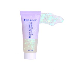 Shirene Body Glitter Gel,50ml Meerjungfrau Chunky Glitzer Liquid Body Glitzer Flüssiger Face Glitters Shimmer Pailletten Funkelnde Sequins Glitzer Gel für Face Hair Nails Festival Party DIY