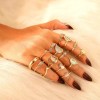 Luckyboxx Set De 15 Joyería Vintage Plata Negra Anillos Vintage