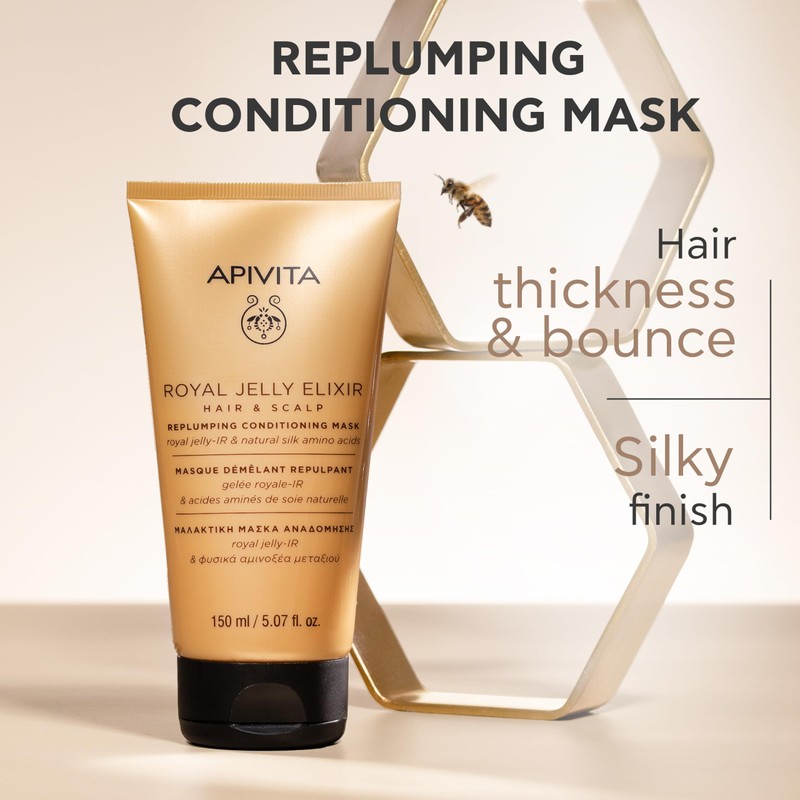 APIVITA Royal Jelly Elixir Replumping Hair Mask for Shine &