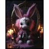 Pink Gothic Pastel Stuffed Bunny Voodoo Doll, Design 8 (SKETCHBOOK):