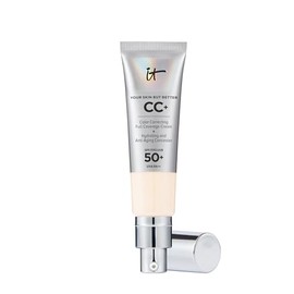 iT Cosmetics CC+ Cream SPF 50+ Full-Coverage CC Cream Foundation with Hyaluronic Acid, Niacinamide & Vitamin E for a Radiant Finish, CC Cream, Your Skin But Better, (Full Size or Travel Size)