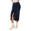 Nina Carter P215 Women's High Waist Calf Length Denim Skirt