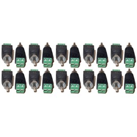 Evertech 20 Pcs UTP Cat5/Cat6 Cable to AV RCA Male Screw Terminal Audio/Video Connector