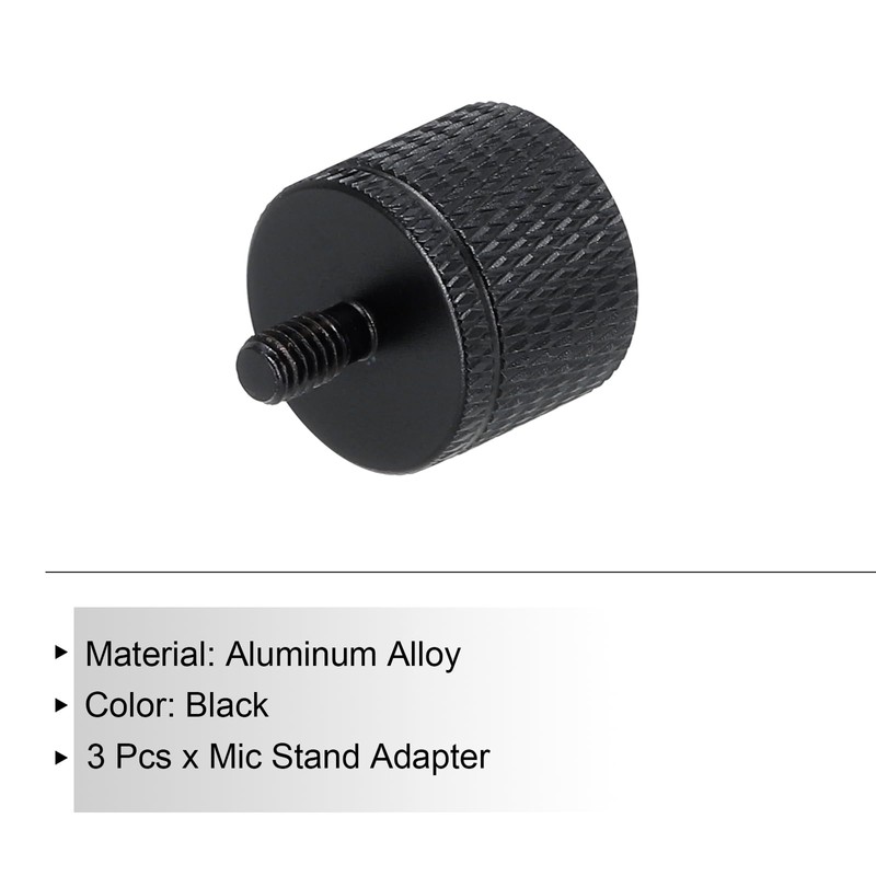 QUARKZMAN 3 Piece Microphone Stand Adapter, 1/4 Female Thread to