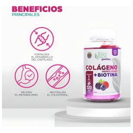 Colágeno Hidrolizado Biotina Olnatura Just 120 Gomitas Sabor Frutos Rojos