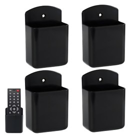 4 Pcs Wall Remote Control Holder, Black Remote Control Holder Wall Mounted