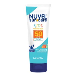 Nuvel SunCare Kids, Protector Solar para Niños y Bebés | Bloqueador Solar Infantil FPS 50+ Cara y Cuerpo | Resistente al Agua, Amplio Espectro, Sin Parabenos | 120 ml